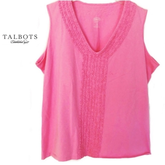 Talbots Pink Tuxedo Tank Top Size IX - Picture 9 of 10